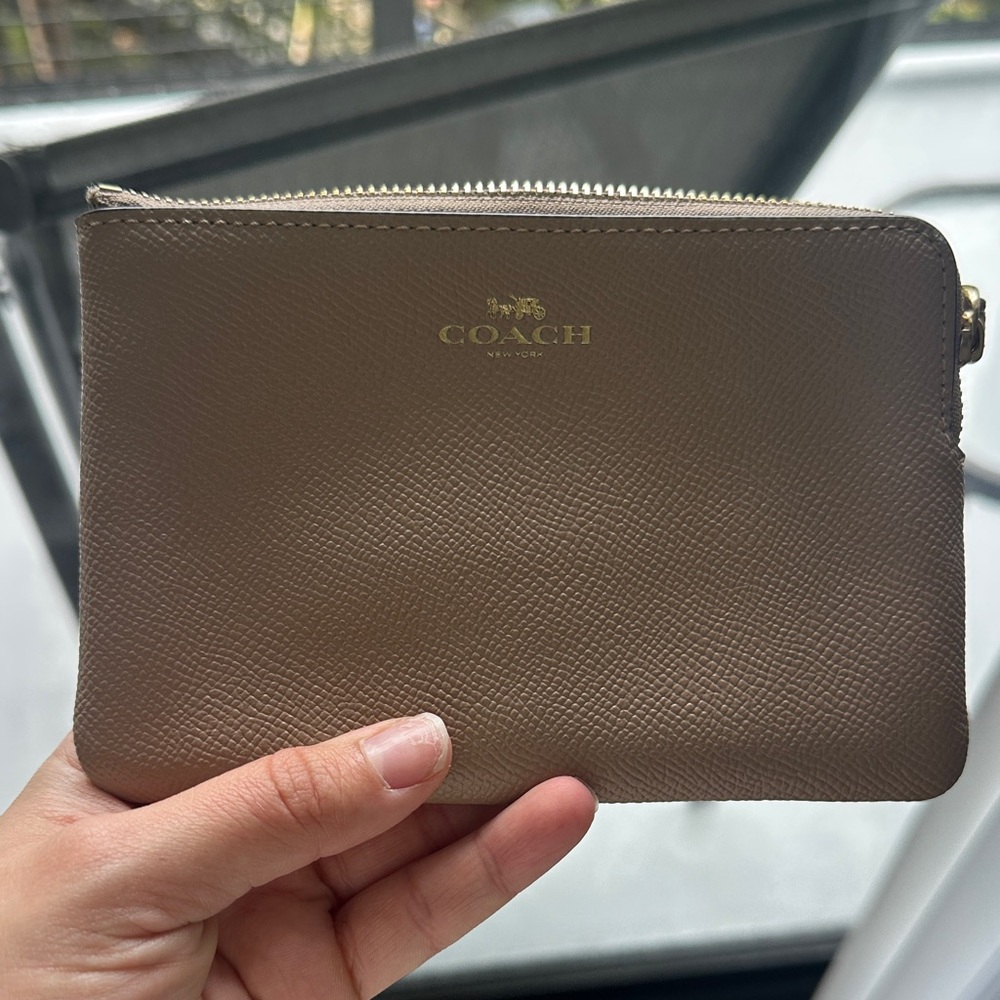 Coach Taupe Leather Pouch
